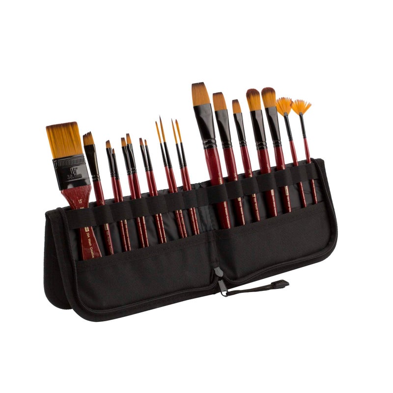 Creative Mark Folding Paint Brush Easel & Travel Case 9" Long - Compact Brush Holder Organizer for Short Handled Paintbrushes - Durable Paint Brush Bag for Storage - Holds up to 20 Brushes - Image 3